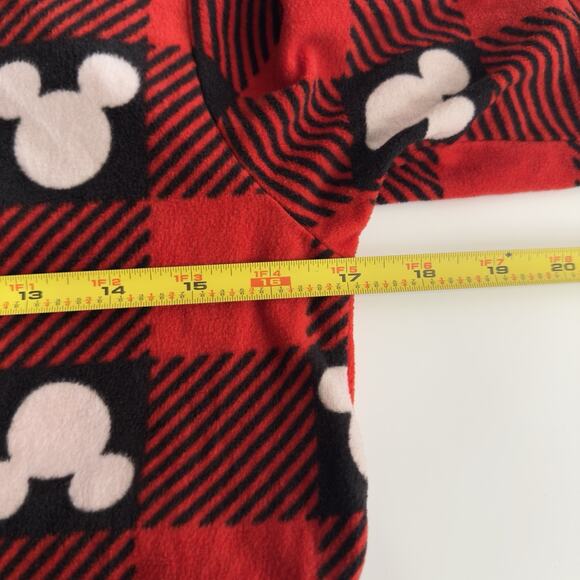 Adult Unisex Small Disney 100 Mickey Mouse Union Suit Pajamas Plaid Fleece Ears - Picture 4 of 4